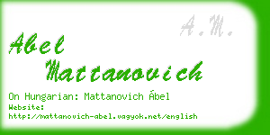 abel mattanovich business card