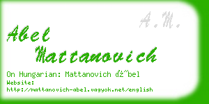 abel mattanovich business card